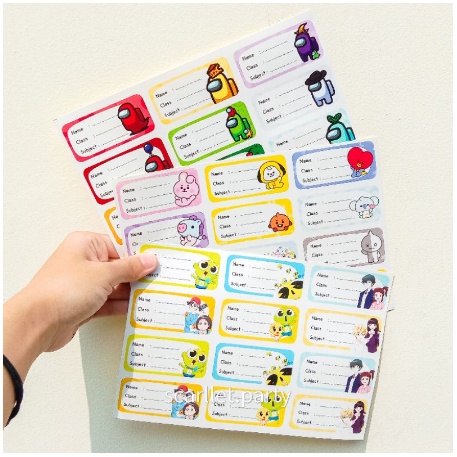 

STIKER BUKU GAMBAR BT21 AMONG US AVENGERS ROBLOX STIKER NAMA GOUMBI CHIMMY TATA COOKY LABEL NAMA AMONG US