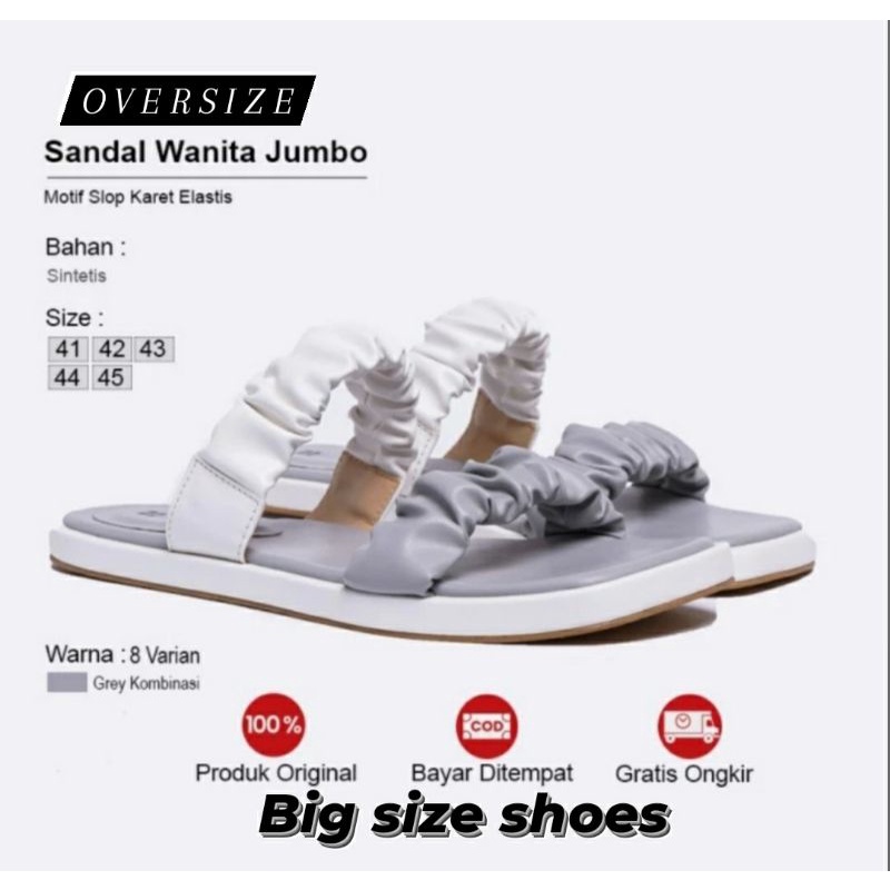 Sandal Koreaan Wanita Big Size 41.45 Clar shoes JUMBO Ukuran Besar Sandal Kerut Cantik, 41