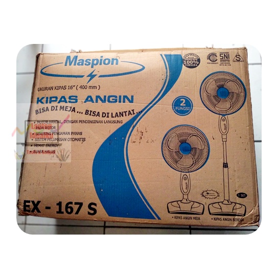 Kipas Angin-Maspion-EX-167 S- Warna - Putih-Hijau