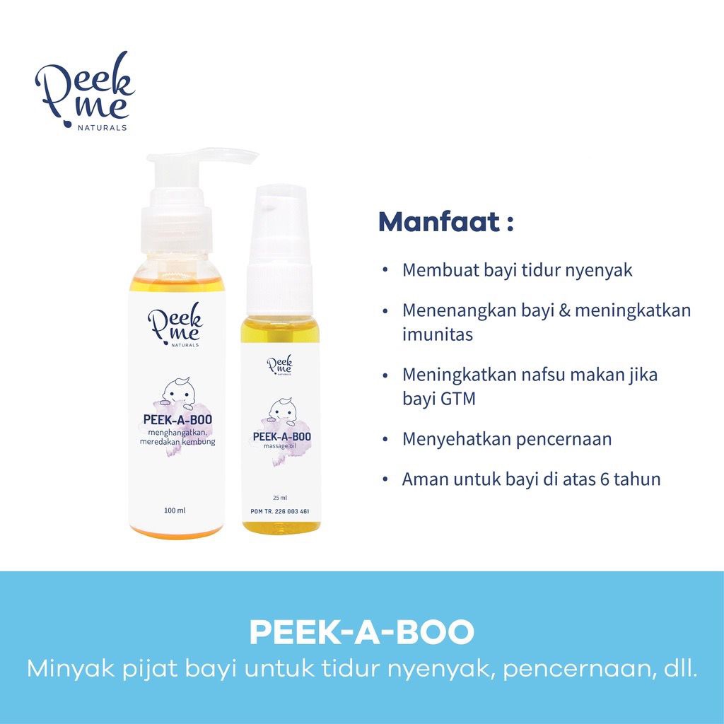 PEEK ME NATURALS  PEEK A BOO (MINYAK TELON) 25ML