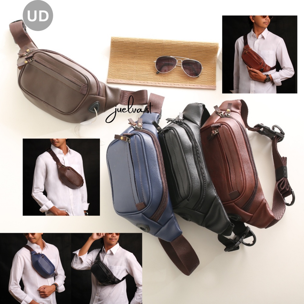 Tas Selempang Pria Wanita / Waistbag / Tas Pinggang/ Tas Bahu / Sling Bag Kulit PU Leather Waterproof