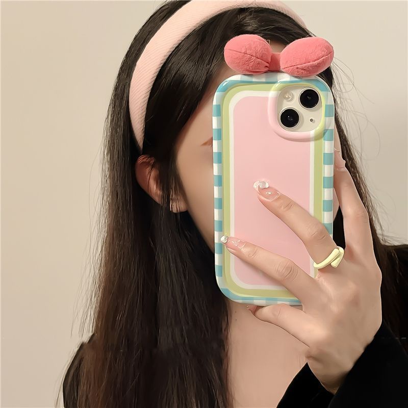 Case Motif Garis Aksen Pita Untuk iPhone 12 13 11 Pro Max X Xs Max Xr rfijdfj4