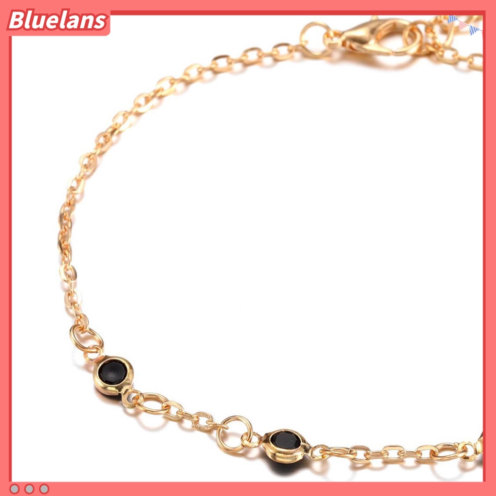 4 Pcs Gelang Kaki Multilayer Adjustable Bahan Alloy Bentuk Hati Gaya Vintage Untuk Wanita