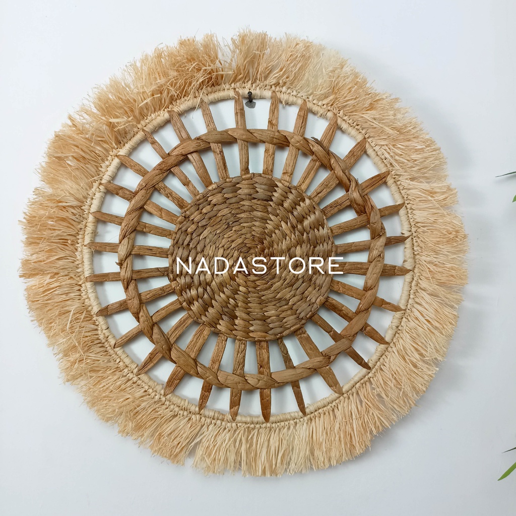 WALLDECOR RUMBAI UNIK DAN AESTHETIC / HIASAN DINDING NATURAL DIAMETER 40 CM