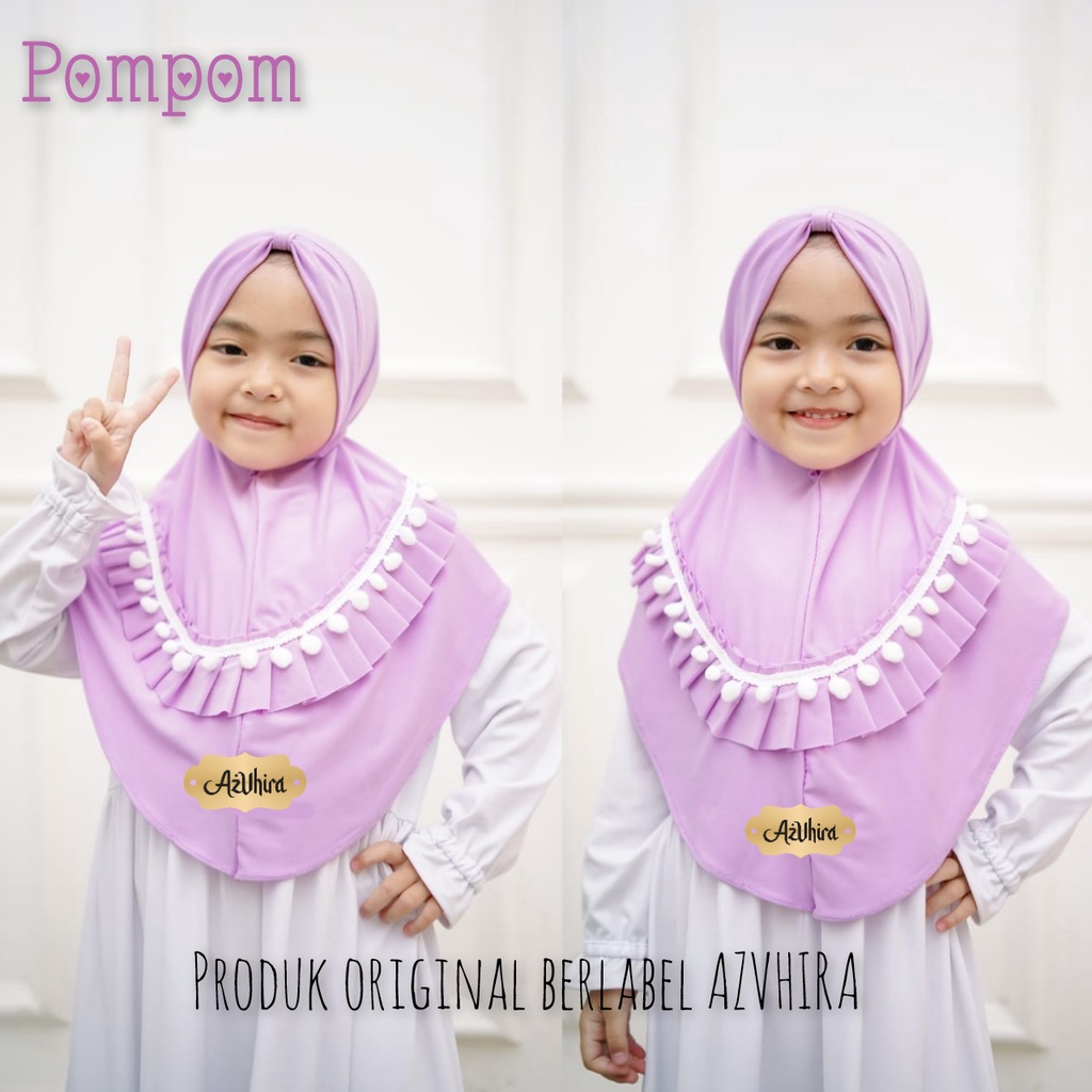 HIJAB ANAK INSTANT POMPOM ORI AZVHIRA