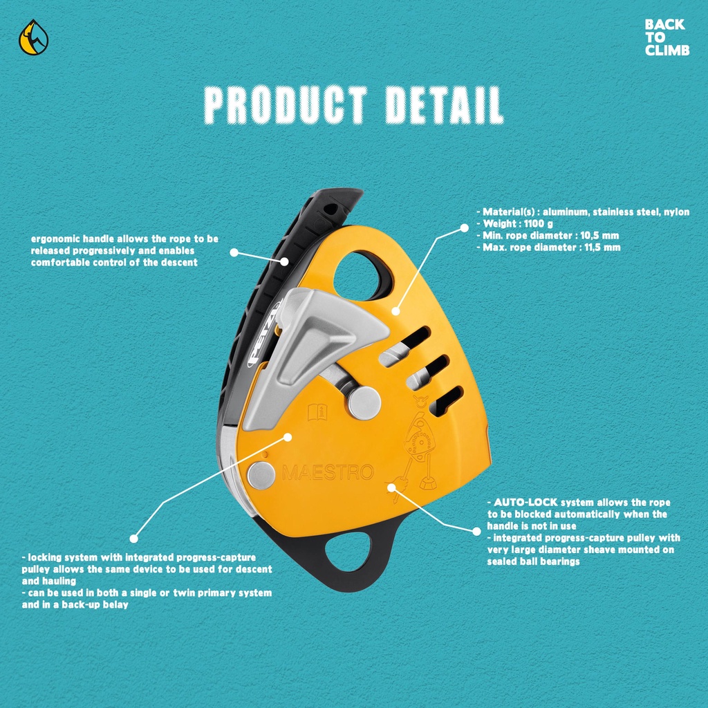 Petzl Maestro S dan L Descender Rescue Safety