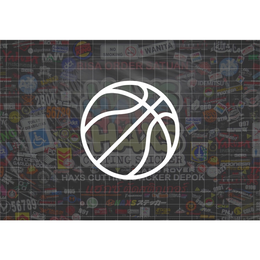 Cutting Sticker Basketball Bola Basket 8 Cm Untuk Motor Mobil V1