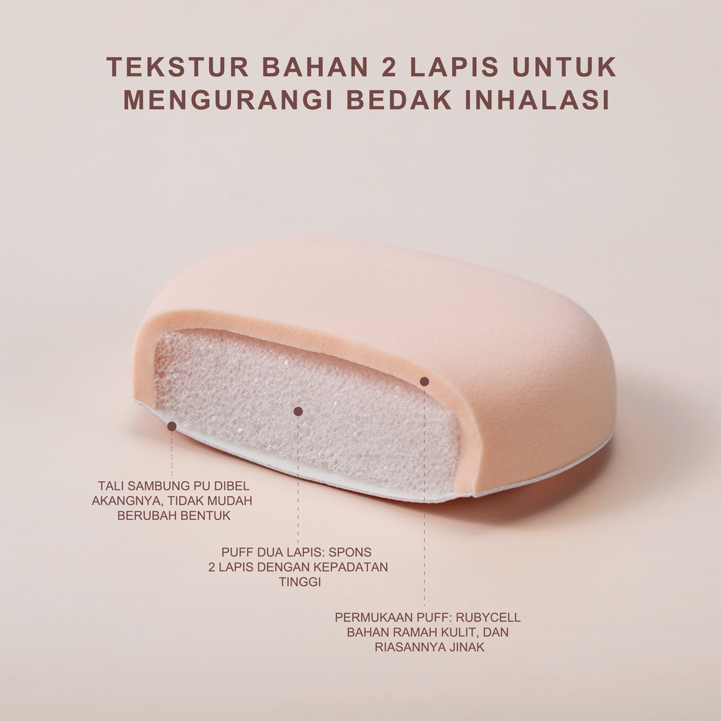 URRACX Bubuk bantal udara puff super lembut kering basah dua tujuan makeup menetapkan sponge