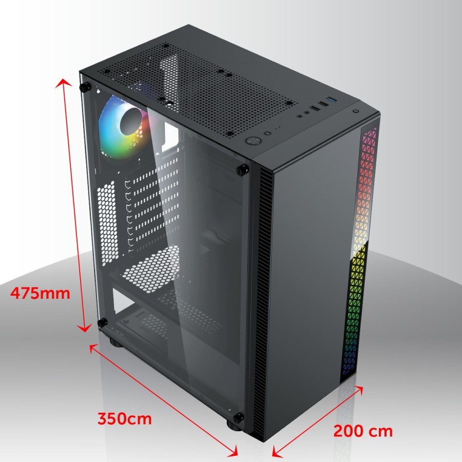 Casing PC Gaming Infinity Flash V4 Tempered Glass LED RGB