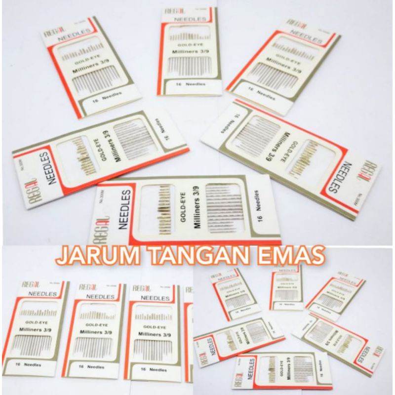 JARUM - JAHIT - JARUM - TANGAN - EMAS - JARUM JARIT WARNA EMAS