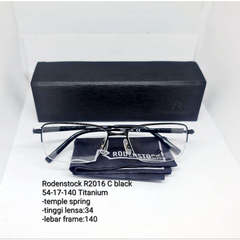 FRAME KACAMATA RODENSTOCK R2016 C BLACK 54-17-140 TITANIUM