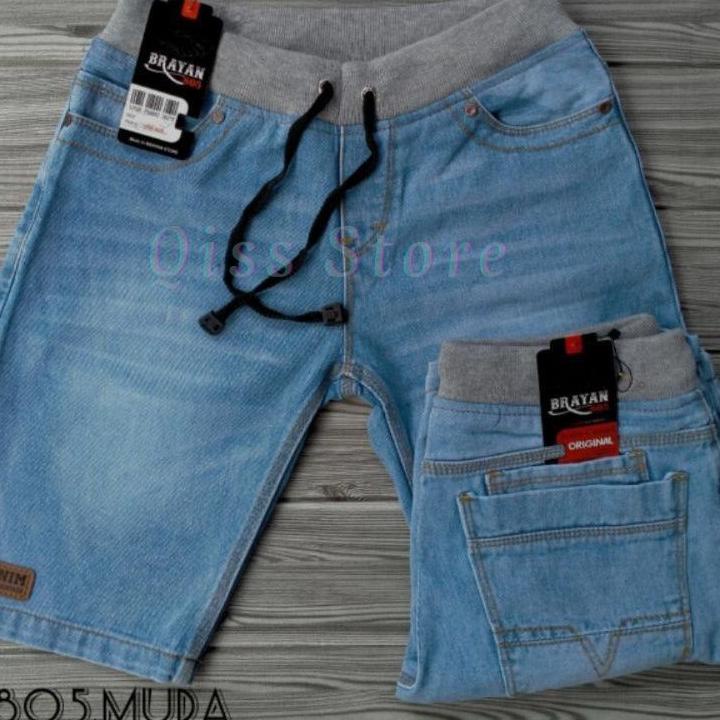 Murah Banget Celana Pendek Pria Rip Jeans Pinggang Kolor Distro Original