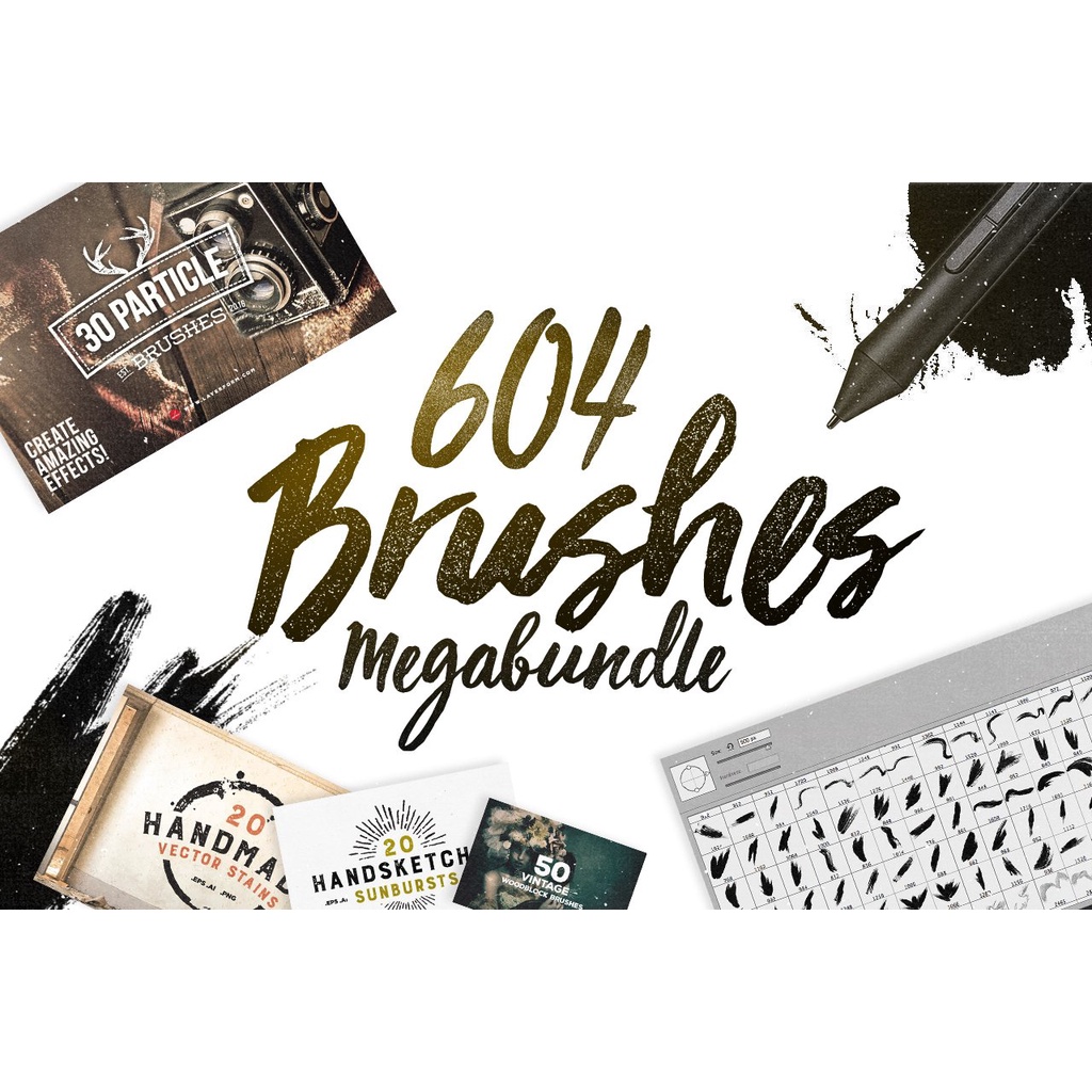 Creative Market – 604 Photoshop Brushes Megabundle