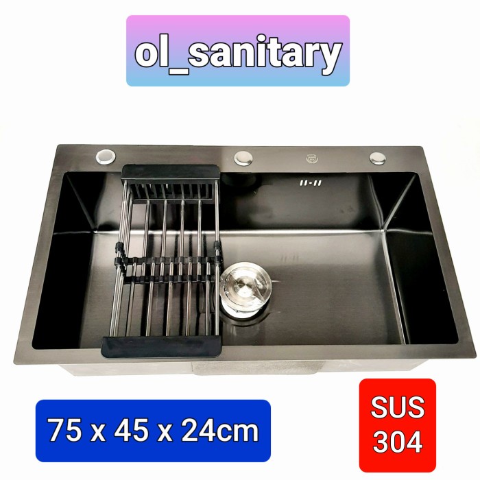 Kamar Mandi Bak Cuci Piring Sink Black Kitchen Sink Set Stainless Sink Portable