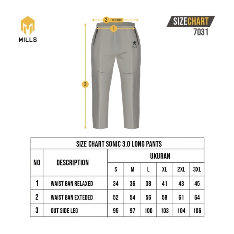 CELANA TRAINING / TRAINING OALHRAHA MILLS SONIC 3.0 LONG PANTS