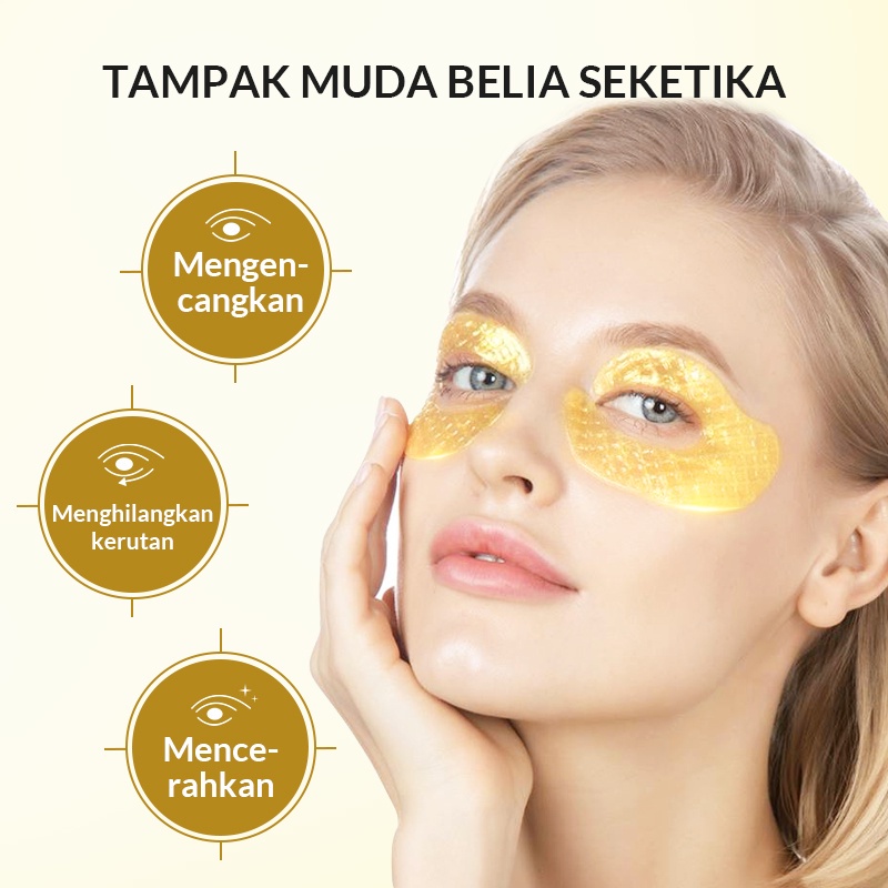GIRLSNEED77 - COD 1 sachet UNNY × BIOAQUA 24K Gold Caviar Crystal Eye Mask Masker Mata Memudarkan Kerutan Mata Bahan Diimpor Dari Korea