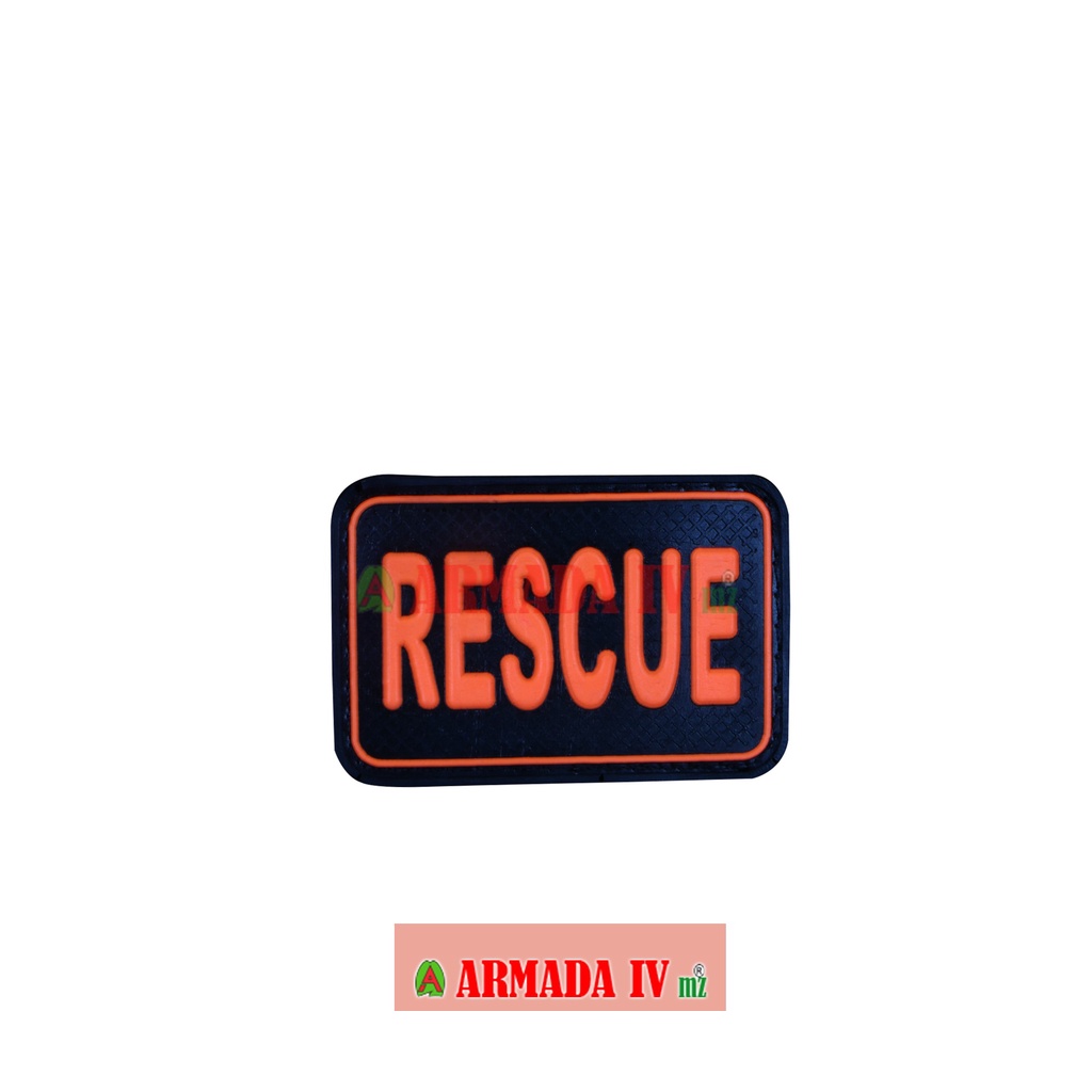 Patch Rubber Velcro Tulisan RESCUE