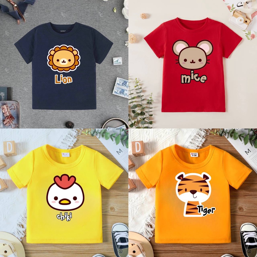 BABYGO Kaos anak Motif Animal / Kaos anak motif Hewan 0-3 tahun