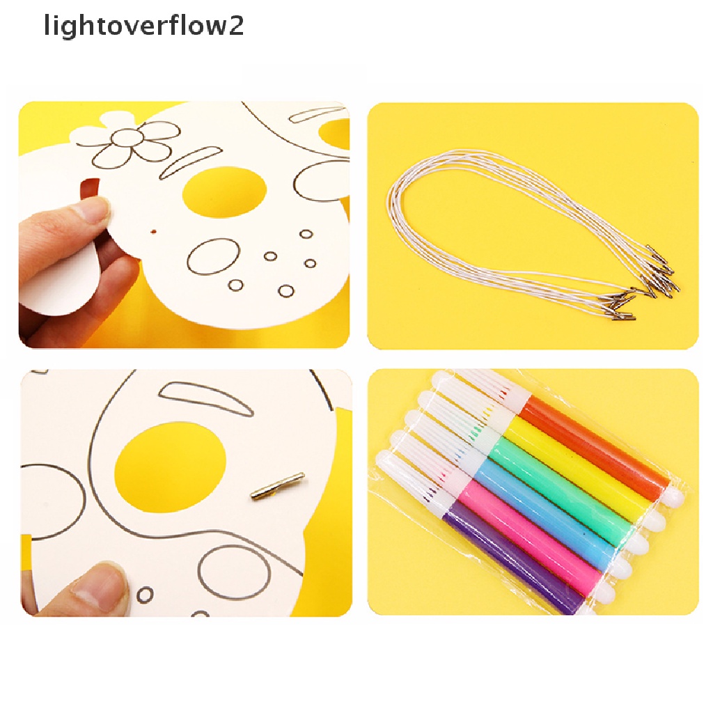 (lightoverflow2) 8pcs Masker Gambar Kartun Hewan DIY Untuk Kerajinan Tangan