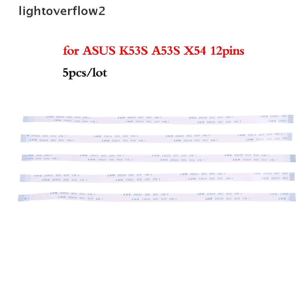 (lightoverflow2) 5pcs Kabel Konektor Mouse Touchpad 12-Pin Untuk ASUS K53S A53S X54