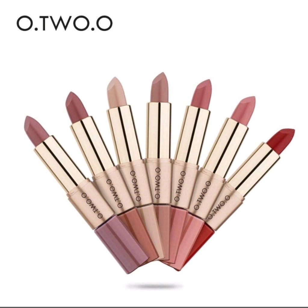 O.TWO.O OTwoO O Two O Matte Makeup Lipstick 2 in 1 Long Lasting Velvet Matte 2in1 Lipstik Lipgloss D