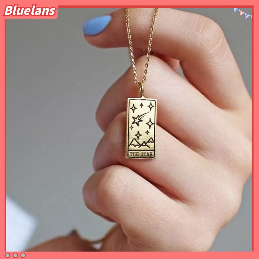 Kalung Rantai Leher Adjustable Bentuk Tarot Bahan Alloy Untuk Unisex