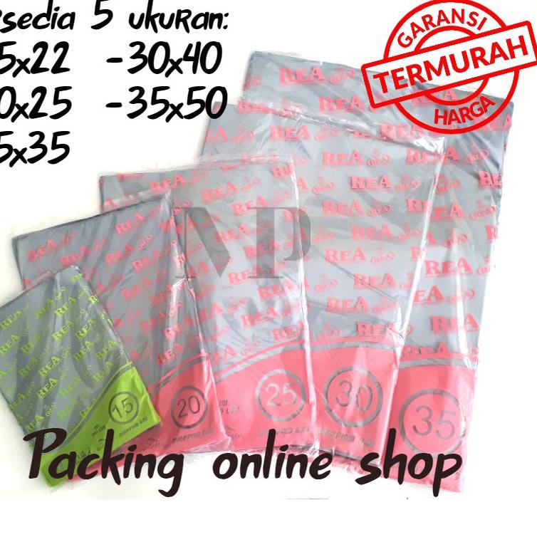 CAD ☚☛ Plastik HD Tanpa Plong 25x35 REA Kantong Kresek Packing Online Shop Shopping Bag Tebal Silver 「Segera┛α