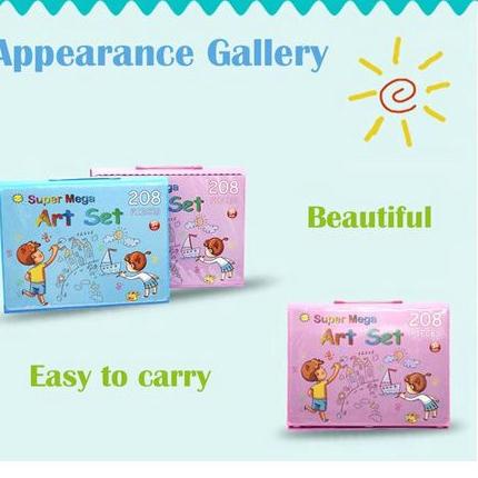 

ARTGg5G0--208 Pcs Watercolor Menggambar Seni Marker Sikat Pena Set Anak Lukisan Seni Set Alat Anak-anak untuk Gift Set Alat Tulis Kantor