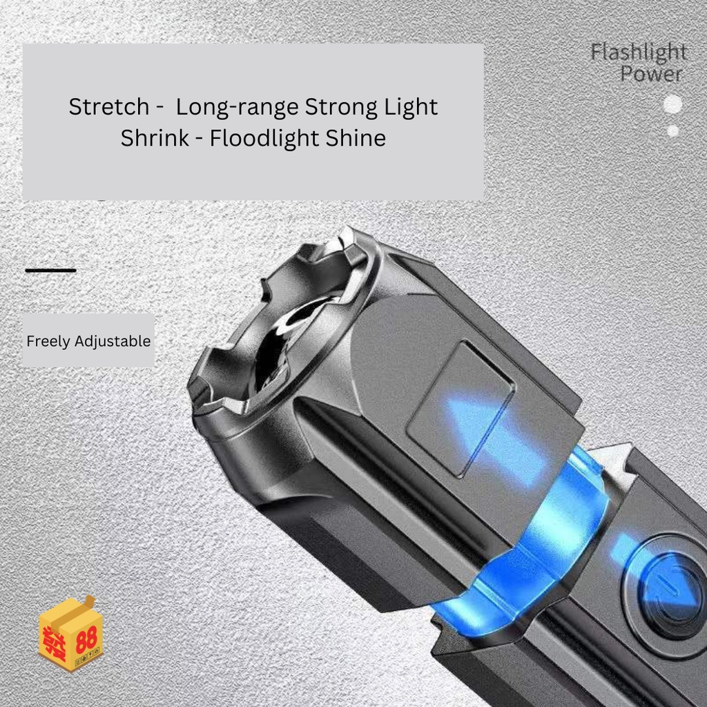 Smiling Shark Senter SWAT LED 36W Rechargeable Super Terang / Senter Police Bisa di Cas