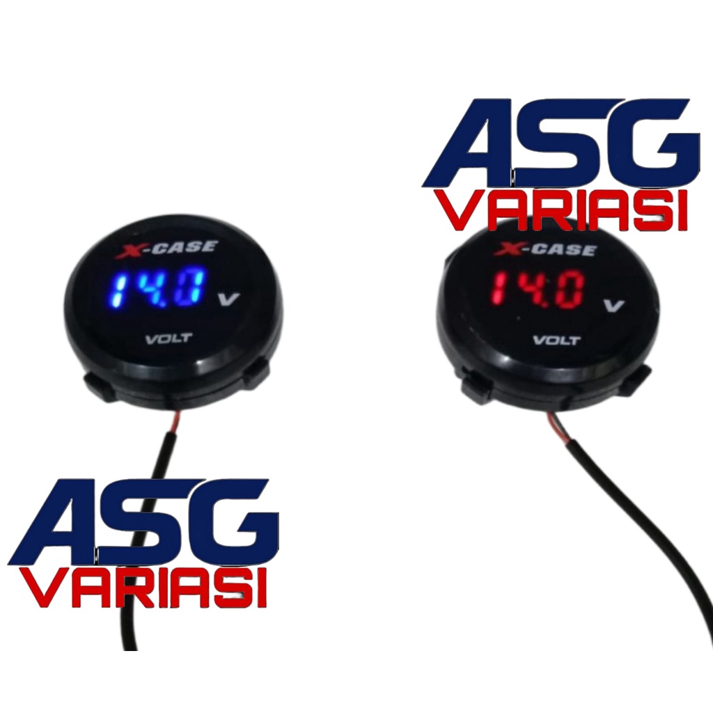 VOLTMETER AKI VOLT METER MOTOR UNIVERSAL PENGUKUR AKI 12VOLT DIGITAL MODEL BULAT SLIM WATERPROOF
