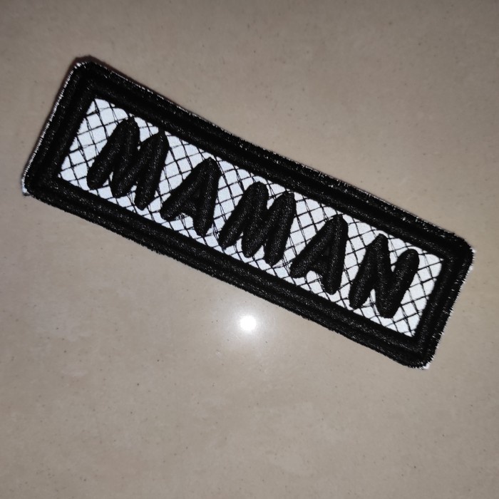 Patch Bordir Nama Timbul Dasar Skotlet Menyala Pakai Velcro