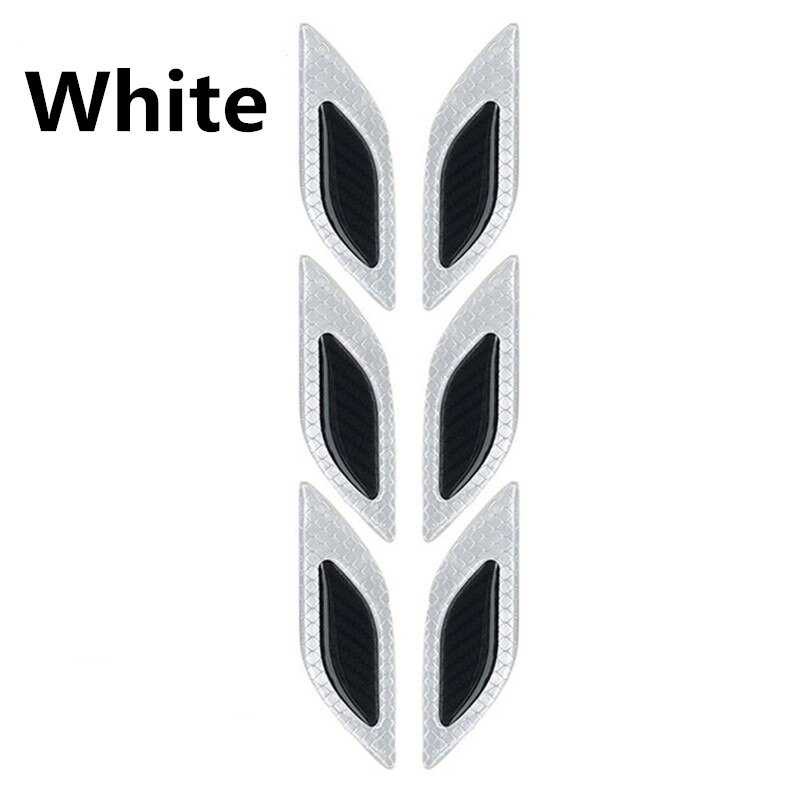 Stiker Mobil Sticker Carbon fiber Reflektor Reflective Auto Warning Decal Strips Car 6 PCS