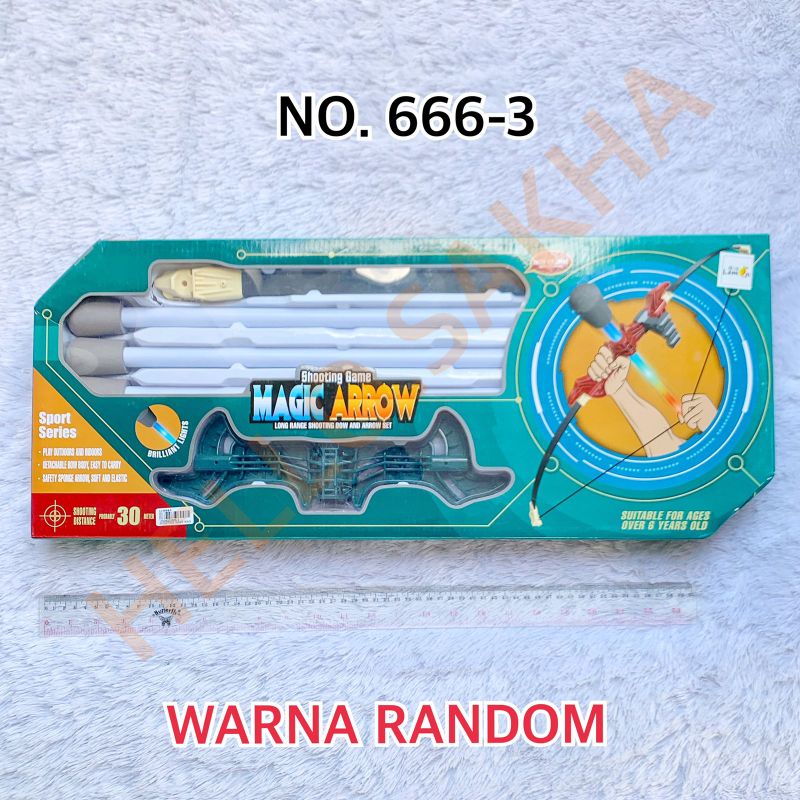 MAINAN NO. 666-3 MAGIC ARROW SHOOTING GAME BISA NYALA MENYALA LAMPU LIGHT PANAH PANAHAN MAIN BUSUR