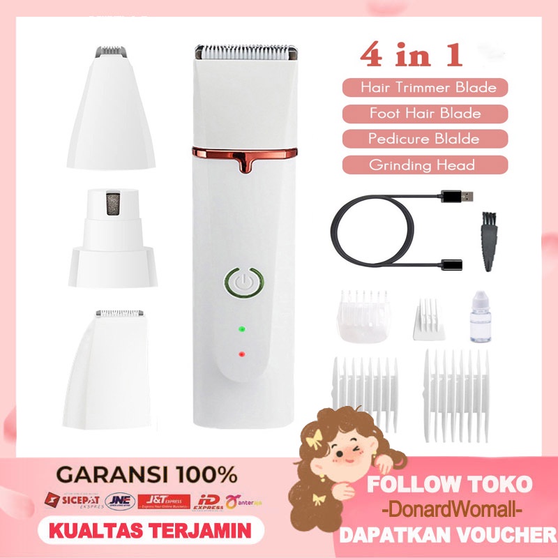 4 IN1 PET CLIPPER Alat Cukur Bulu Hewan Peliharaan Cukuran Anjing Kucingt/Pet Grooming Hair Clipper Kit/ Hair Clipper Cordless Professional Pemotong RambutRechargeable Cat&amp;Dog