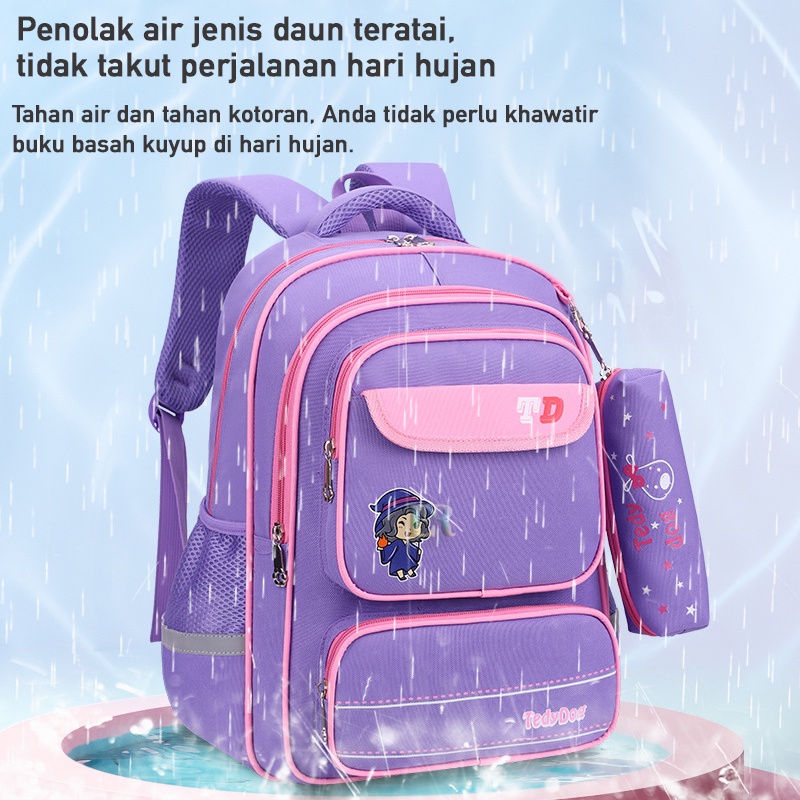 LNR Shop S-003 S-007 S-009 S-010 Tas Ransel Punggung Untuk Anak Perempuan Sekolah TK - SD Kelas 1 2 3 4 5 6 Ransel School Bag Anak Tahan Air Bahan Polyester Ringan Lembut Sekolah Dasar Taman Kanak Cewek Playgroup Pre-K K1 K2 Kindergarten Tas Punggung