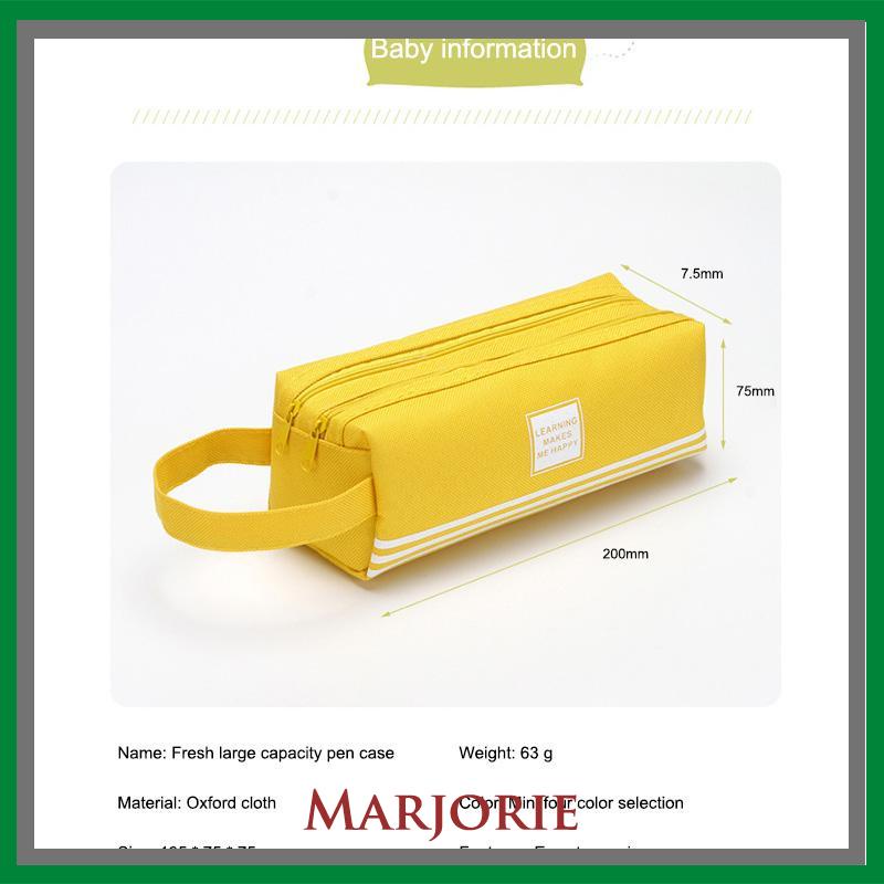 Kreatif Double-layer Kapasitas Besar Portable Pen Bag Sederhana Oxford Cloth Zipper Stationery Bag-MJD