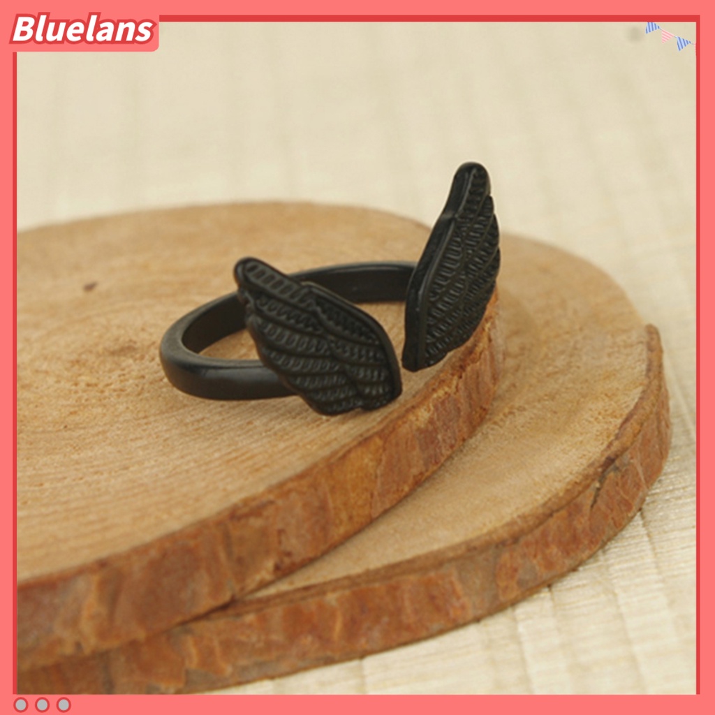 Bluelans Open Finger Ring Good Luster Opening Finger Ring Angel Wing Shape Exquisite Finger Ring