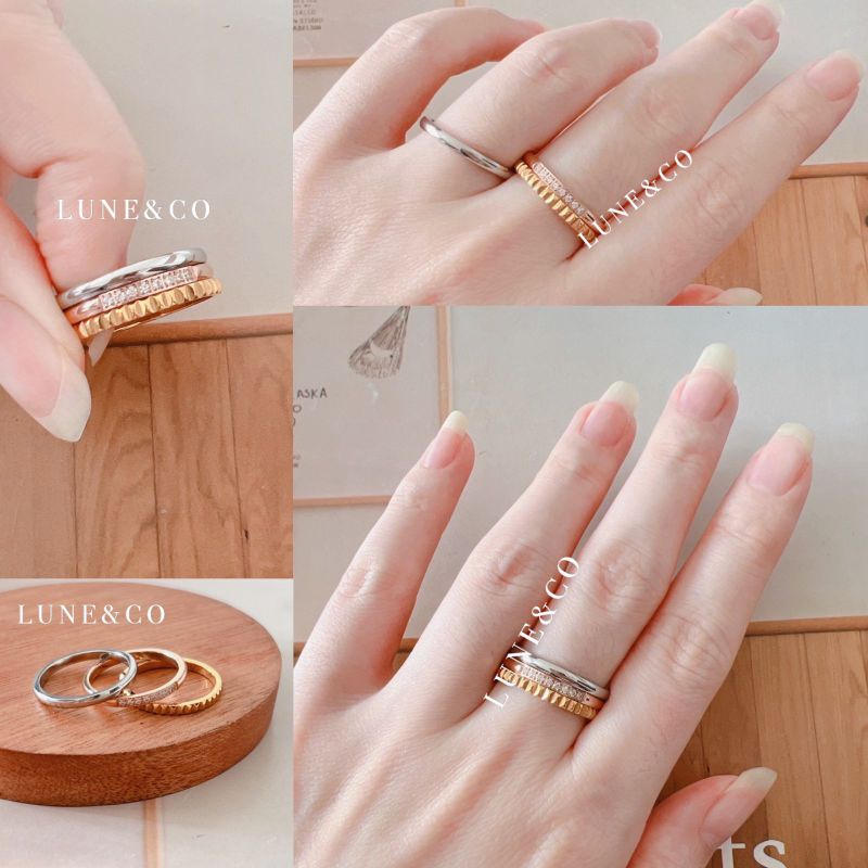 Cincin Titanium Impor Fashion Korea 3in1 Mix Colour CS257