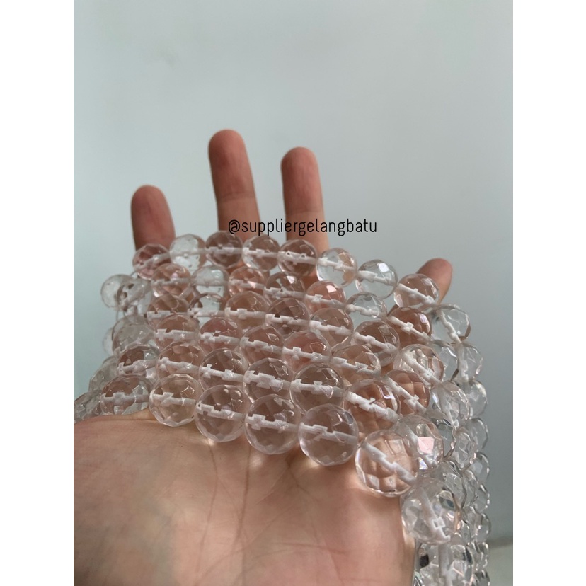 batu kuarsa CUTTING clear quartz 14MM kristal akik stone healing bahan