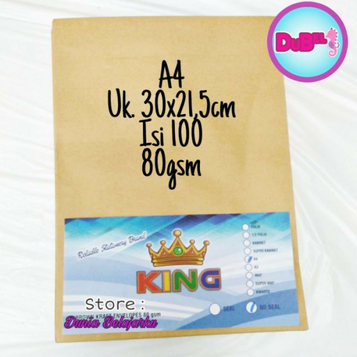 

Hemat Amplop Coklat A4 King 30X21,5Cm Isi 100 Lembar [Pack] Limited