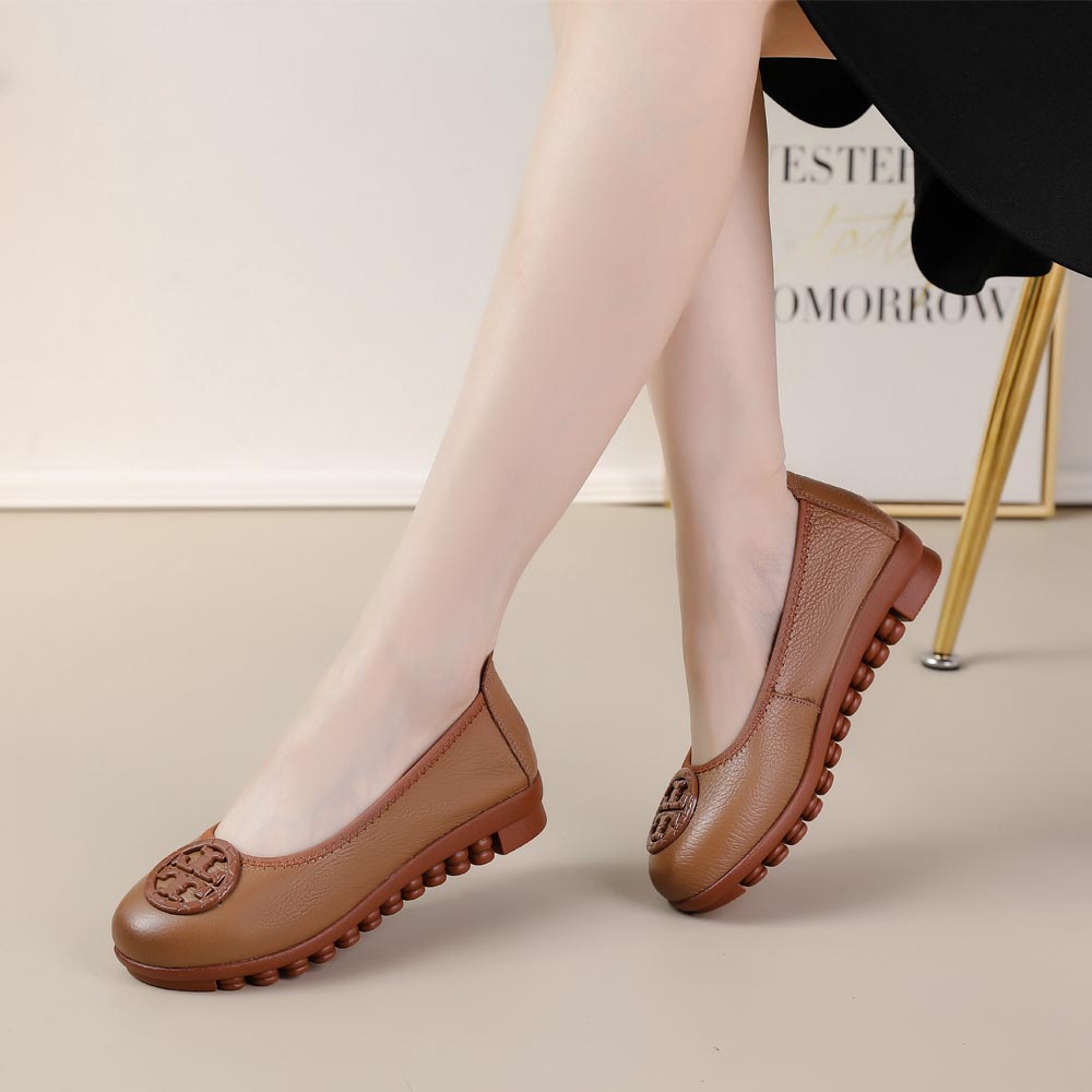 Sepatu Tory Burch kayu telapak radial kulit tory flat balerina