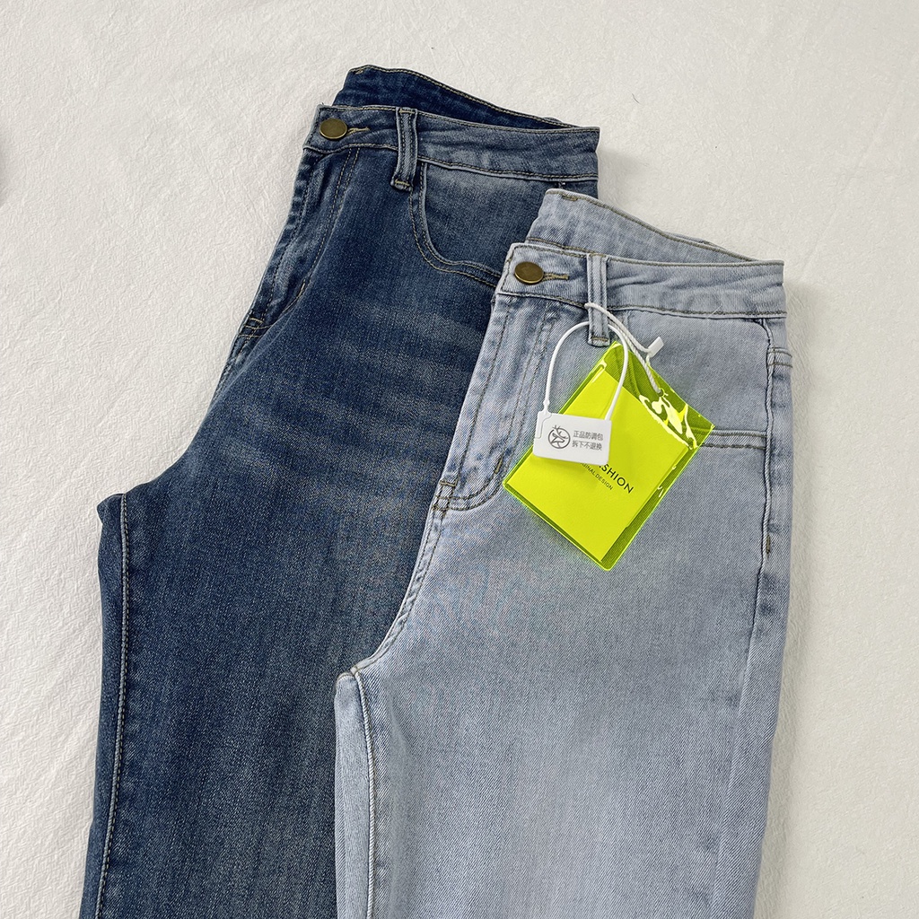 ✅COD Biru muda/Biru tua skinny high waist cutbray celana jeans panjang wanita