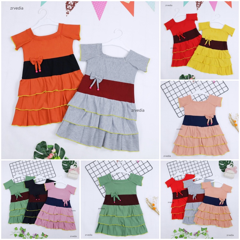 Dress Nayla uk Bayi - 5 Tahun / Dress Baby Murah Baju Bayi Perempuan Cewek Dres Kado Anak Princess