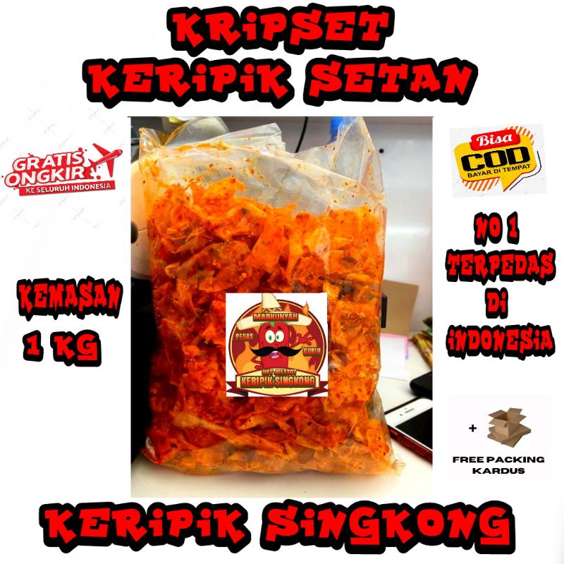 Kripset Keripik Setan 1KG Keripik Singkong Legends No 1 Di Indonesia