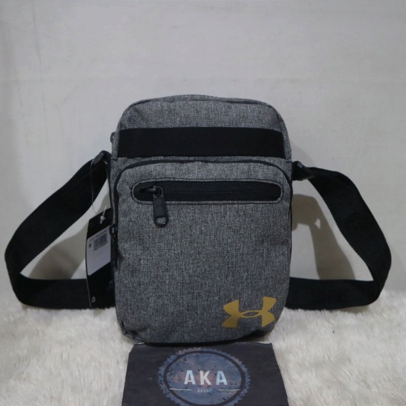 Jual Tas Under Armour UA Crossbody Grey Black Sling Waist Bag ( 100
