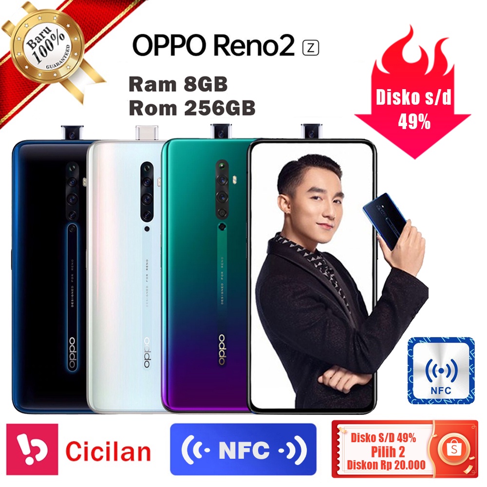 Handphone OPPO Reno2 Z RAM 8GB ROM 256 GB  Original hp 100% Baru smartphone
