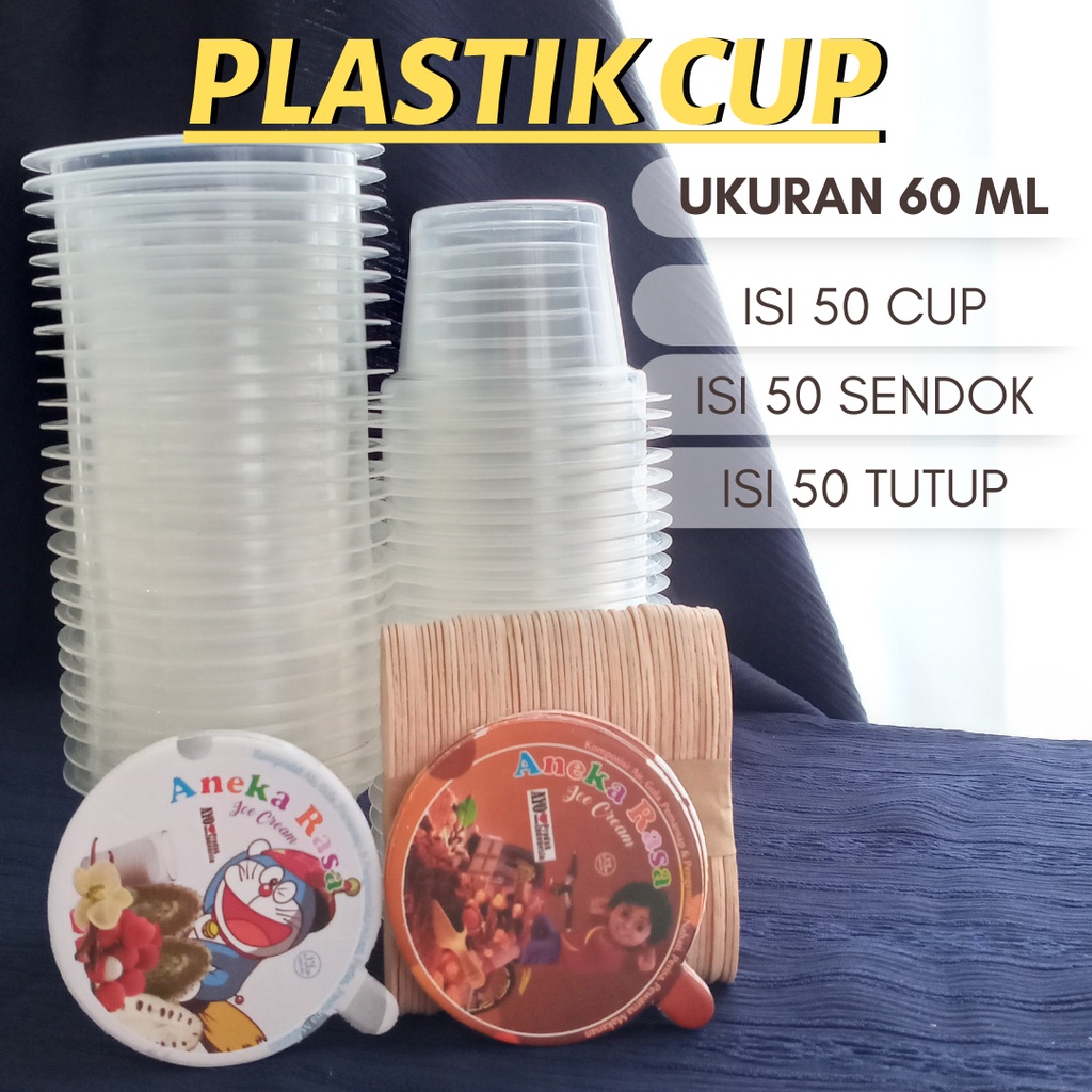 CUP PLASTIK 60 ML BENING / PLASTIK CUP / PLASTIK CUP ES CREAM