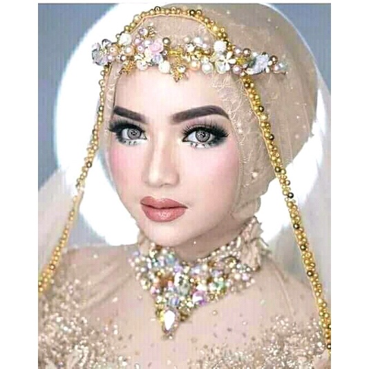 Slayer pengantin panjang samping 150 cm veil payet Mutiara veil sunting pelaminan wedding aksesoris fashion muslimah Hijab manten kerudung berkualtis bride untuk gaun wedding pengantin fashion LN SULAM COLLECTION veile terbaru untuk tunangan