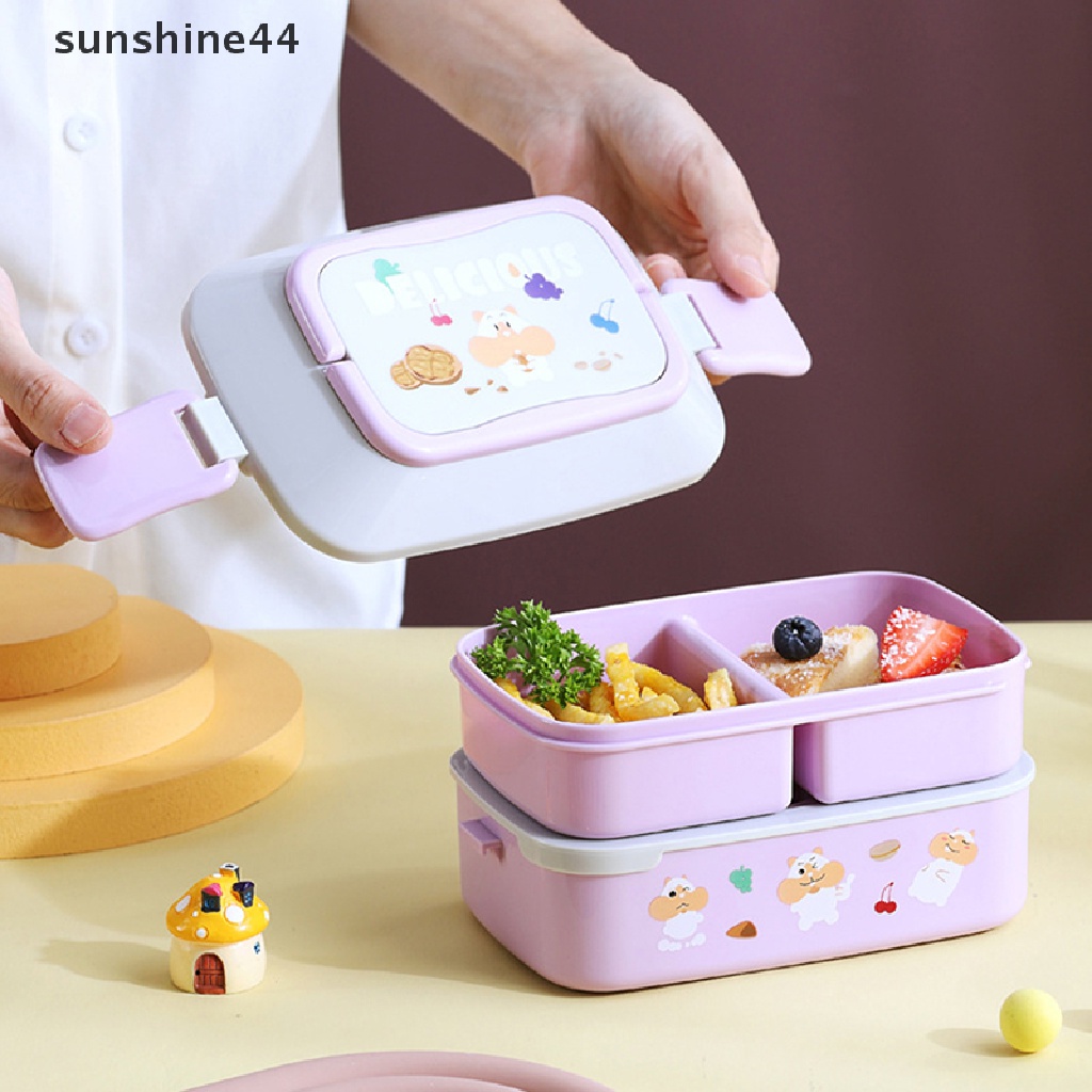 Sunshine Kotak Makan Bento Portable Dengan Sekat Untuk Sekolah