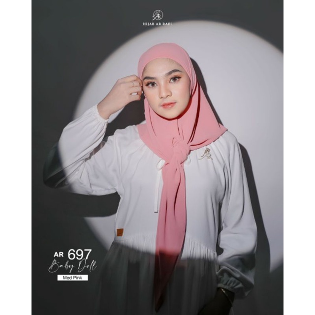 Hijab terbaru✔️ jilbab kerudung segiempat  instan non pet ArRafi AR 697 bahan baby doll polos  segi 
